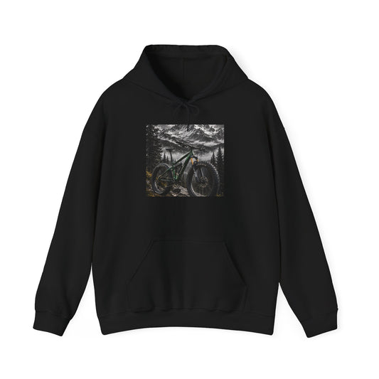 Mountain Bike Hoodie — Night Forest MTB Graphic Sweatshirt - S Black | KJ Global