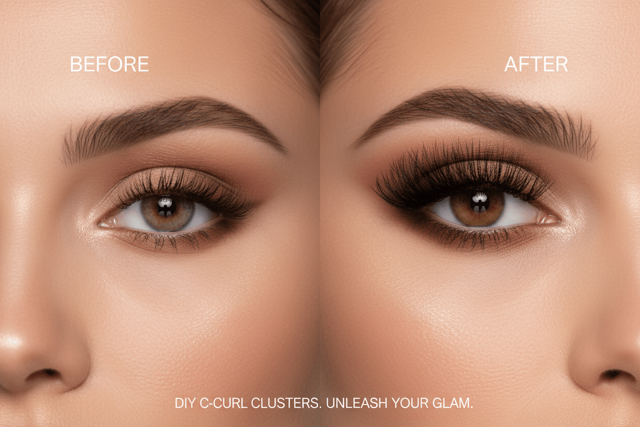 Lash Clusters – DIY Eyelash Extensions | 36 Clusters, C & D Curl - D 16mm | KJ Global