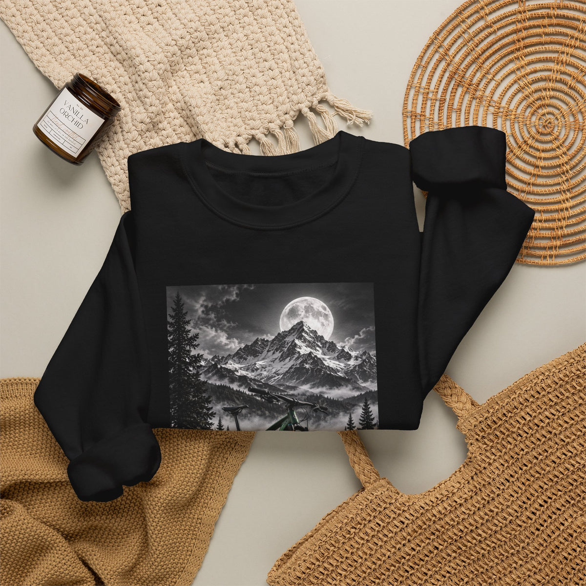 Mountain Bike Moonlight Crewneck Sweatshirt - S Navy | KJ Global