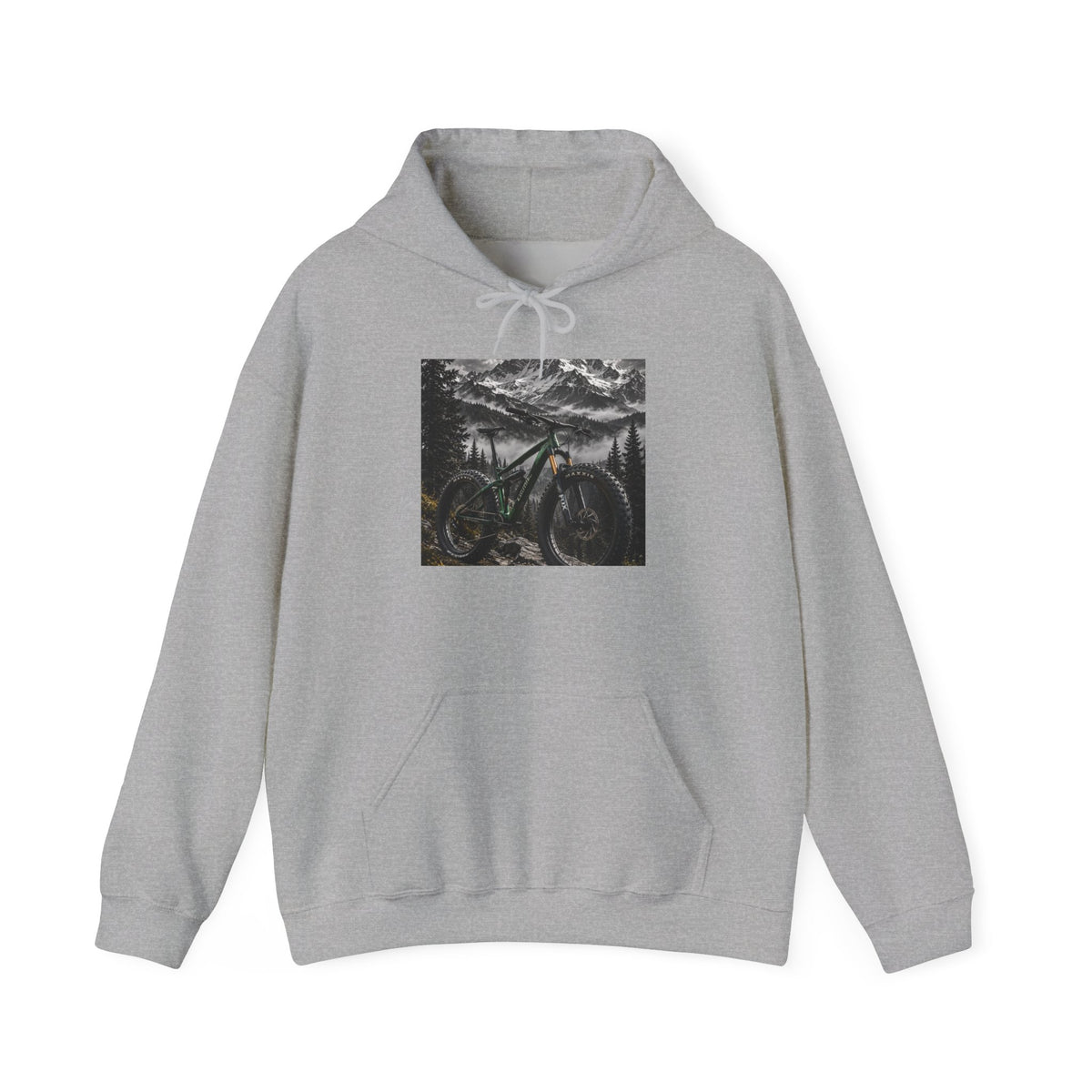 Mountain Bike Hoodie — Night Forest MTB Graphic Sweatshirt - S Sport Grey | KJ Global