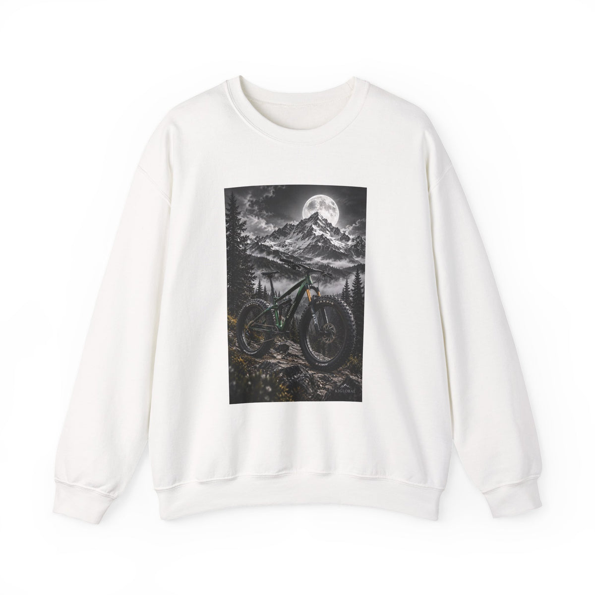 Mountain Bike Moonlight Crewneck Sweatshirt - S White | KJ Global
