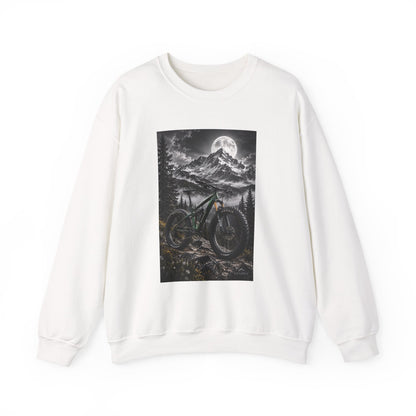 Mountain Bike Moonlight Crewneck Sweatshirt - S White | KJ Global