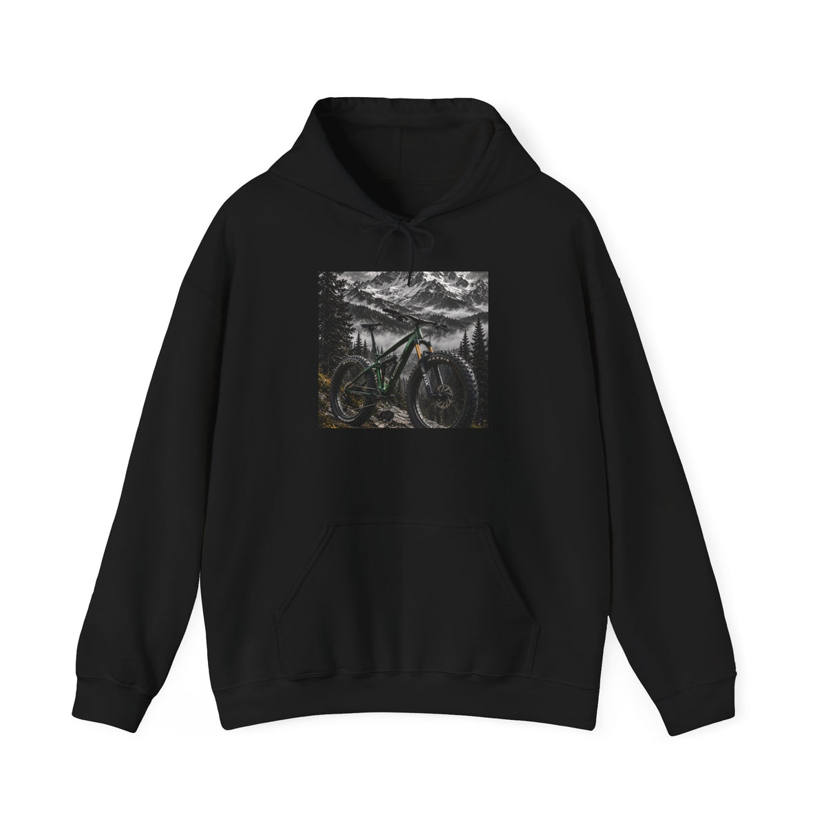 Mountain Bike Hoodie — Night Forest MTB Graphic Sweatshirt - S Black | KJ Global