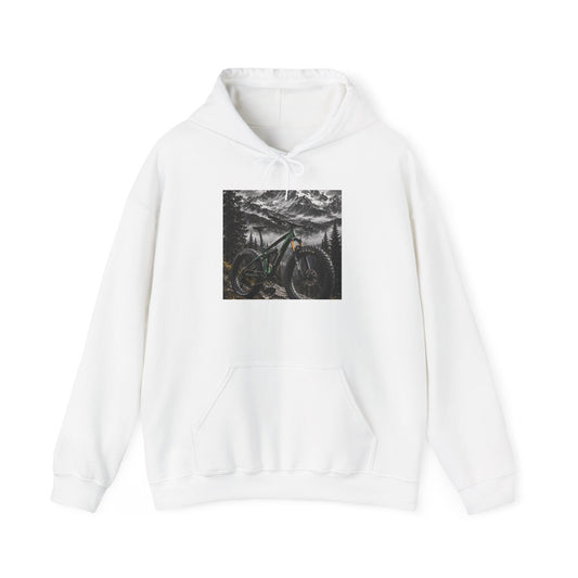 Mountain Bike Hoodie — Night Forest MTB Graphic Sweatshirt - S White | KJ Global