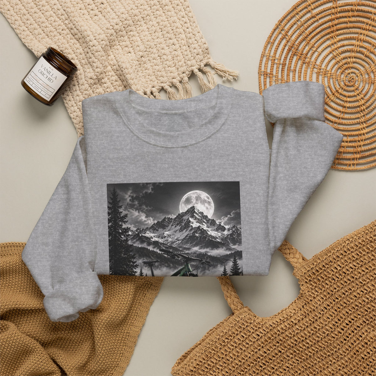 Mountain Bike Moonlight Crewneck Sweatshirt - S Navy | KJ Global