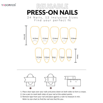 Press-On Nails – 24pcs Multi-Style Collection | DIY Salon Nails - Rose Gems | KJ Global