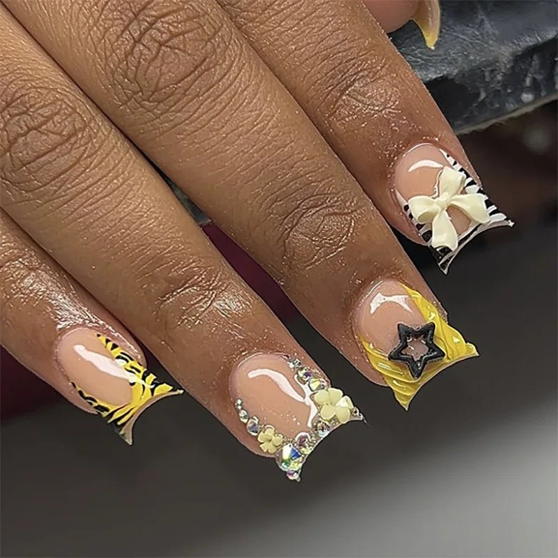 Press-On Nails – 24pcs Multi-Style Collection | DIY Salon Nails - French Bouquet | KJ Global
