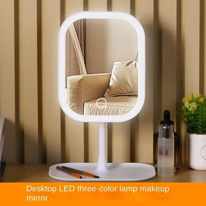LED Vanity Mirror with Lights – 3 Color Dimmable | Rechargeable Makeup Mirror - WHITE Medium | KJ Global