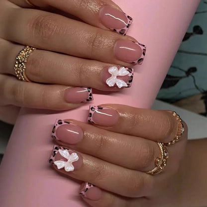 Press-On Nails – 24pcs Multi-Style Collection | DIY Salon Nails - Lace Pink | KJ Global