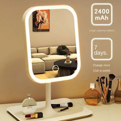 LED Vanity Mirror with Lights – 3 Color Dimmable | Rechargeable Makeup Mirror - WHITE Medium | KJ Global