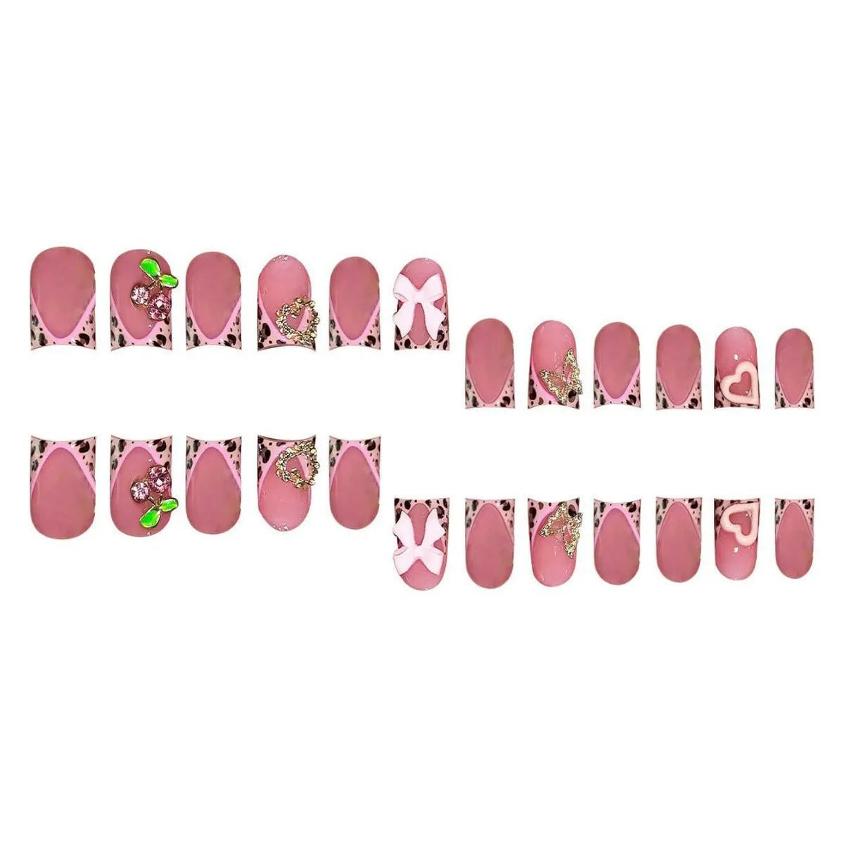 Press-On Nails – 24pcs Multi-Style Collection | DIY Salon Nails - Rose Gems | KJ Global