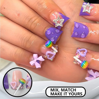 Press-On Nails – 24pcs Multi-Style Collection | DIY Salon Nails - Ivory Floral | KJ Global
