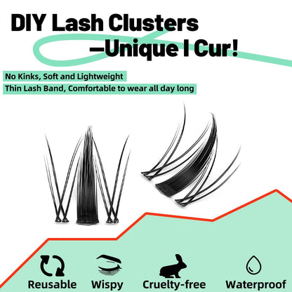 Lash Clusters – DIY Eyelash Extensions | 36 Clusters, C & D Curl