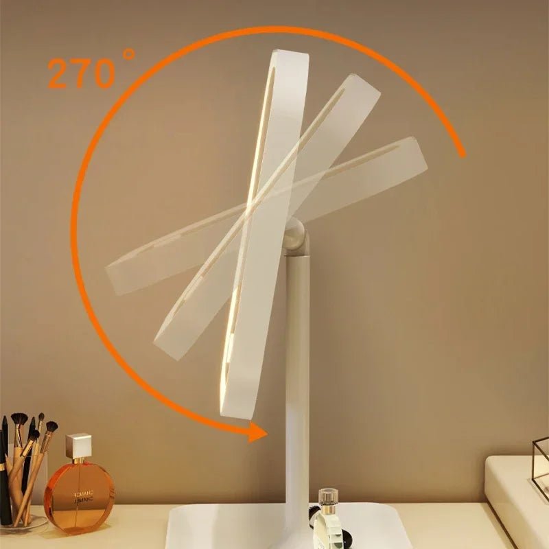 LED Vanity Mirror with Lights – 3 Color Dimmable | Rechargeable Makeup Mirror - WHITE Medium | KJ Global