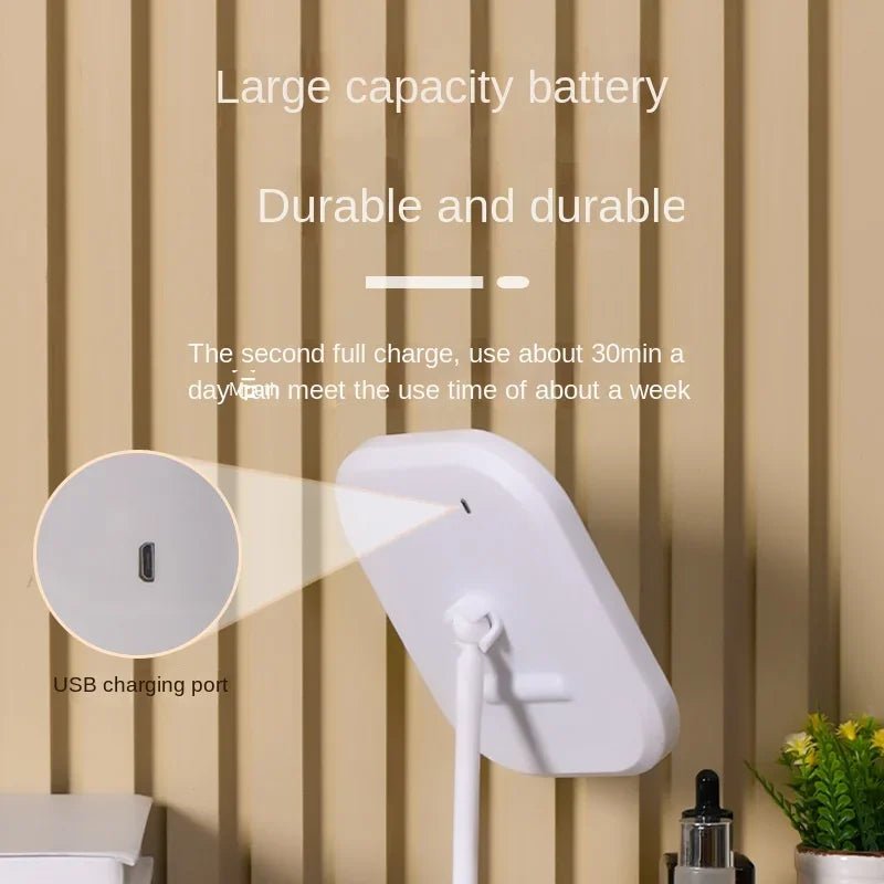 LED Vanity Mirror with Lights – 3 Color Dimmable | Rechargeable Makeup Mirror - WHITE Medium | KJ Global