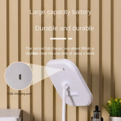 LED Vanity Mirror with Lights – 3 Color Dimmable | Rechargeable Makeup Mirror - WHITE Medium | KJ Global