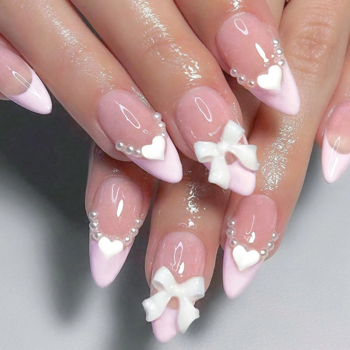 Press-On Nails – 24pcs Multi-Style Collection | DIY Salon Nails - Nude French | KJ Global