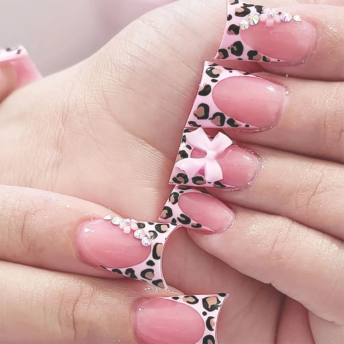 Press-On Nails – 24pcs Multi-Style Collection | DIY Salon Nails - Pink Floral Gems | KJ Global