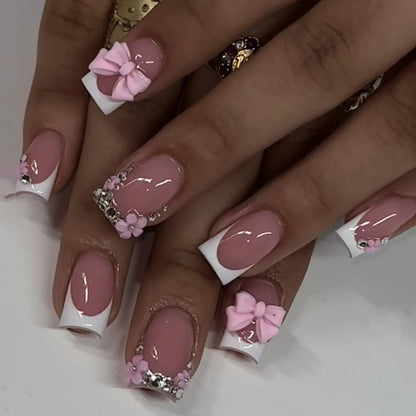 Press-On Nails – 24pcs Multi-Style Collection | DIY Salon Nails - Pink Sparkle | KJ Global