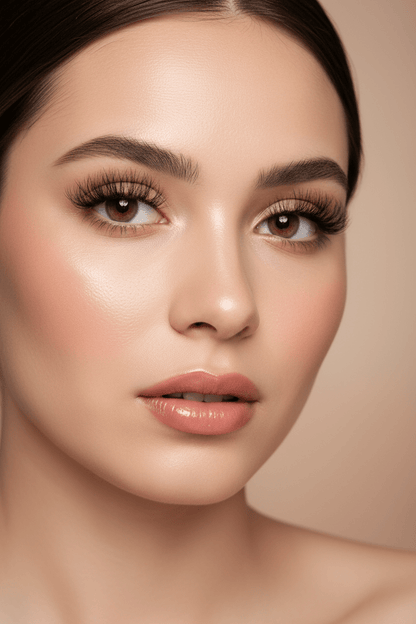Model with lash extensions
