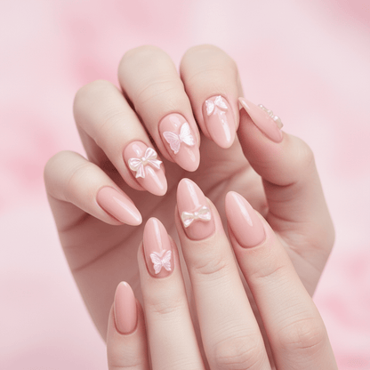 24pcs Press-On Nails – Nude Pink 3D Design | DIY Salon Nails - Nude Pink | KJ Global
